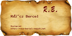 Rácz Bercel névjegykártya